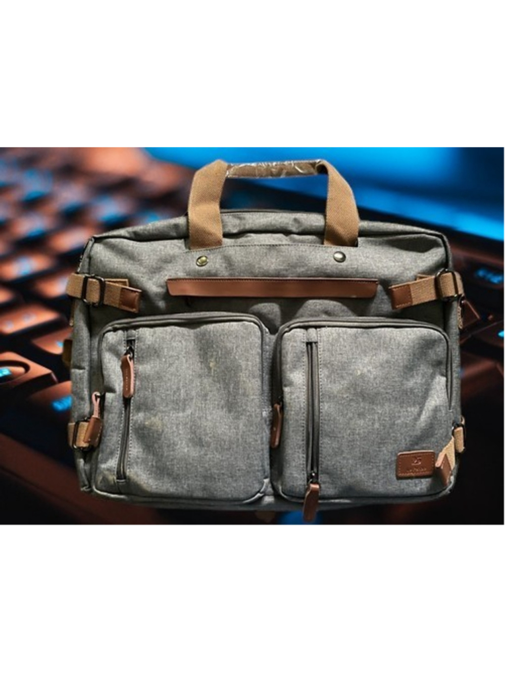 Le Periple Computer Backpack Grey New 18"x13#